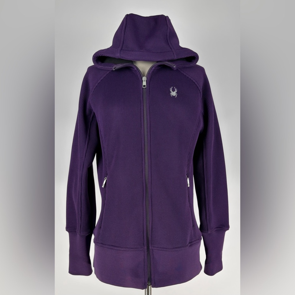 SPYDER Endure Core Sweater Women’s Jacket Purple Knit Fleece Full Zip Gorpcore L - Picture 9 of 12